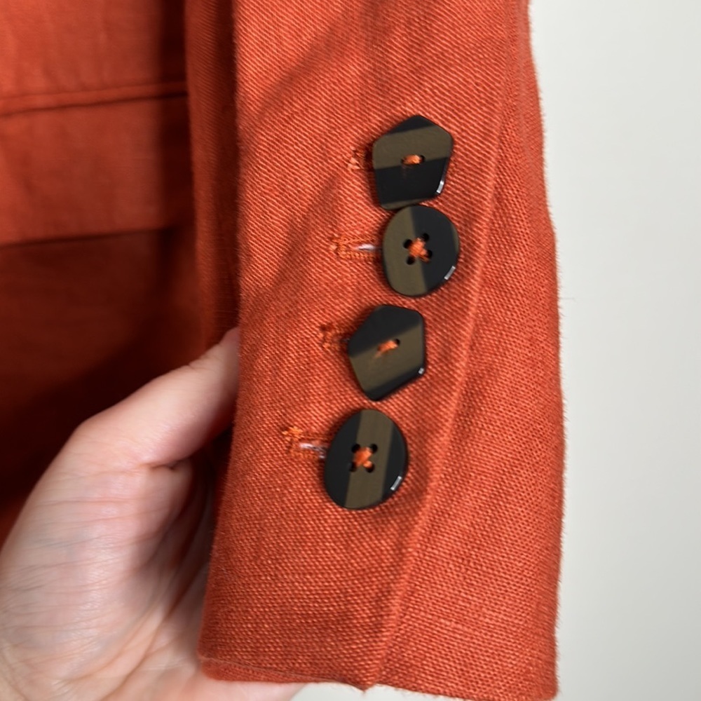 FARM Rio Rust Orange Linen Blazer - Picture 7 of 12